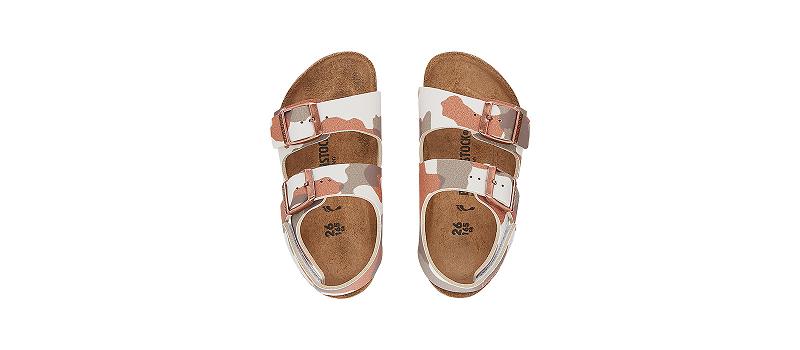 Birkenstock Birko-flor Narrow Milano Børn Rød Camo | DK 138TCE